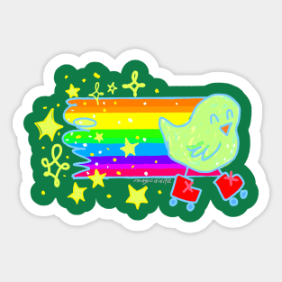 Happy little rainbow duckie Sticker